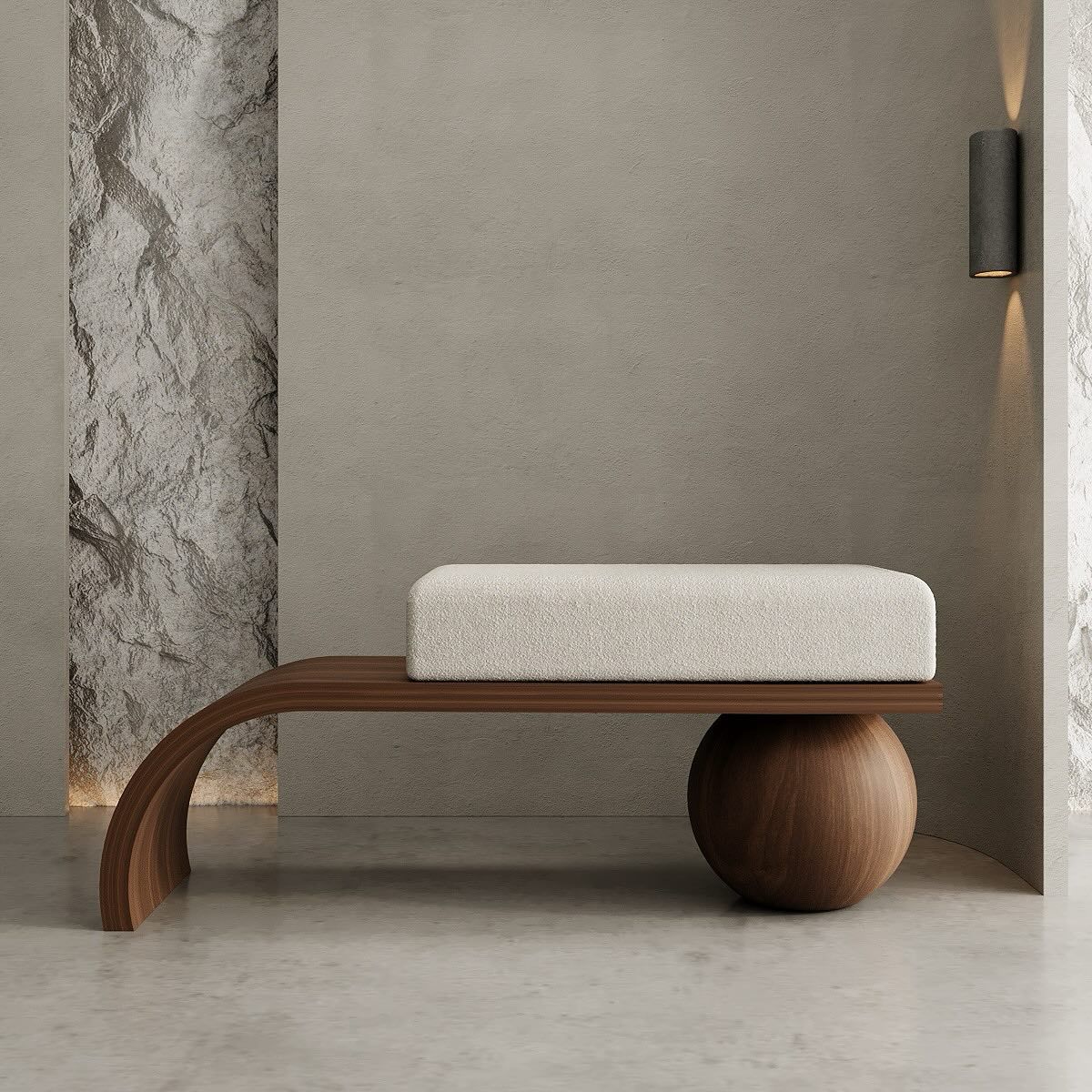 Homiof Curved-Base Accent Bench