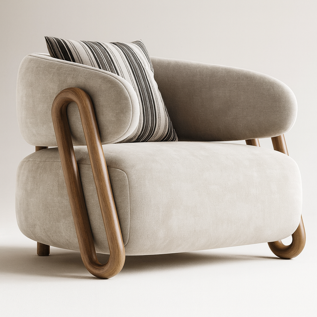 Tarash Rounded-Arm Lounge Chair